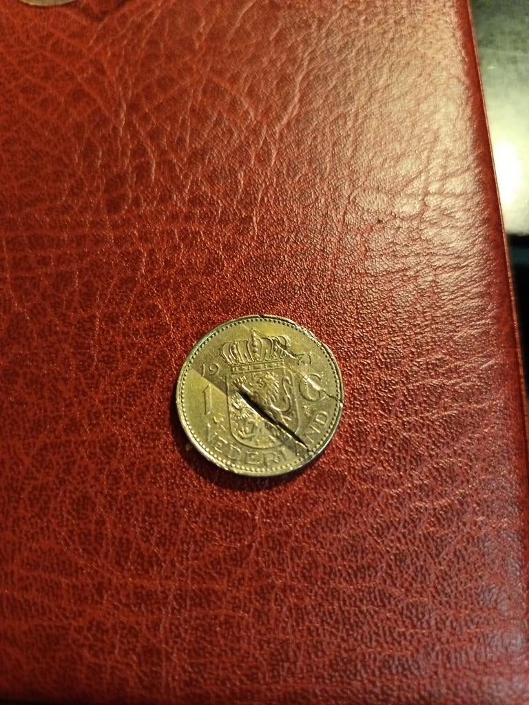 Misslag stempel breuk gulden uit 1971, Ophalen of Verzenden, Koningin Juliana, 1 gulden