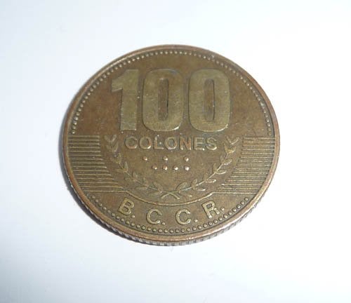 munt Costa Rica 100 Colones, Ophalen of Verzenden