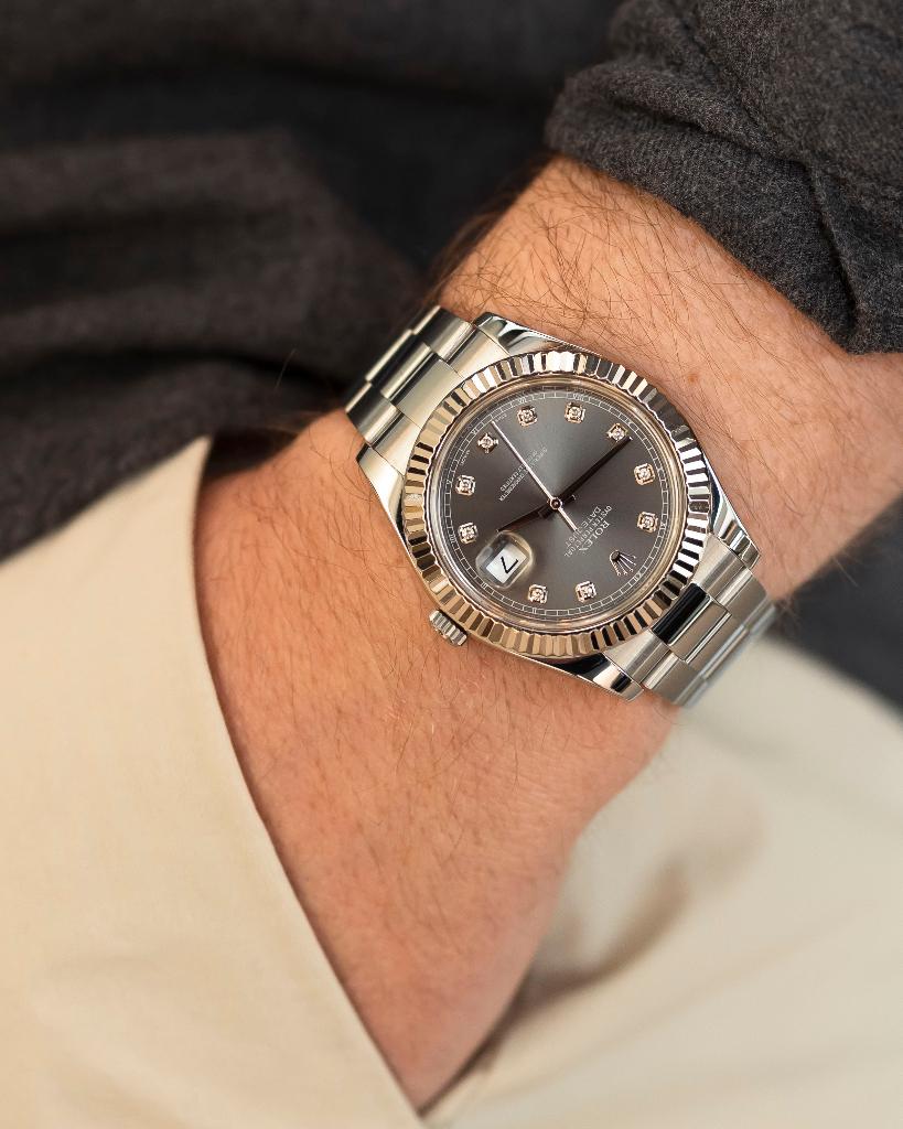 Rolex Datejust 41 Rhodium diamond dial, Sieraden, Tassen en Uiterlijk, Horloges | Heren, Zo goed als nieuw, Polshorloge, Rolex