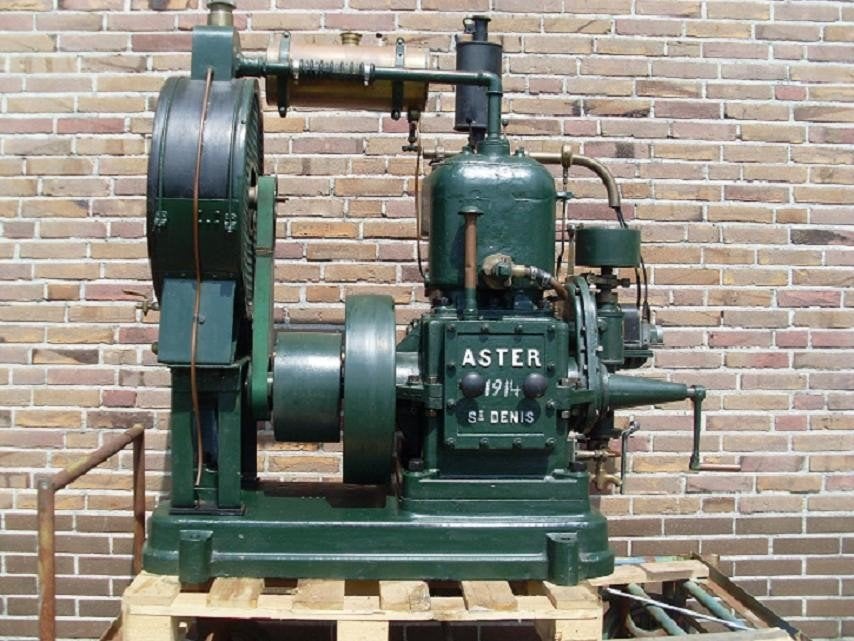 Antieke Stationaire Motor - Aster 1914 St. Denis, Ophalen, Gebruikt, Benzinemotor, Minder dan 1400 rpm