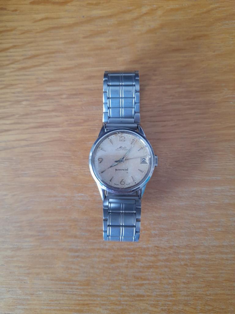 Vintage Mido Multifort Powerwind Polshorloge - Gebruikt, Staal, Gebruikt, Staal, Polshorloge