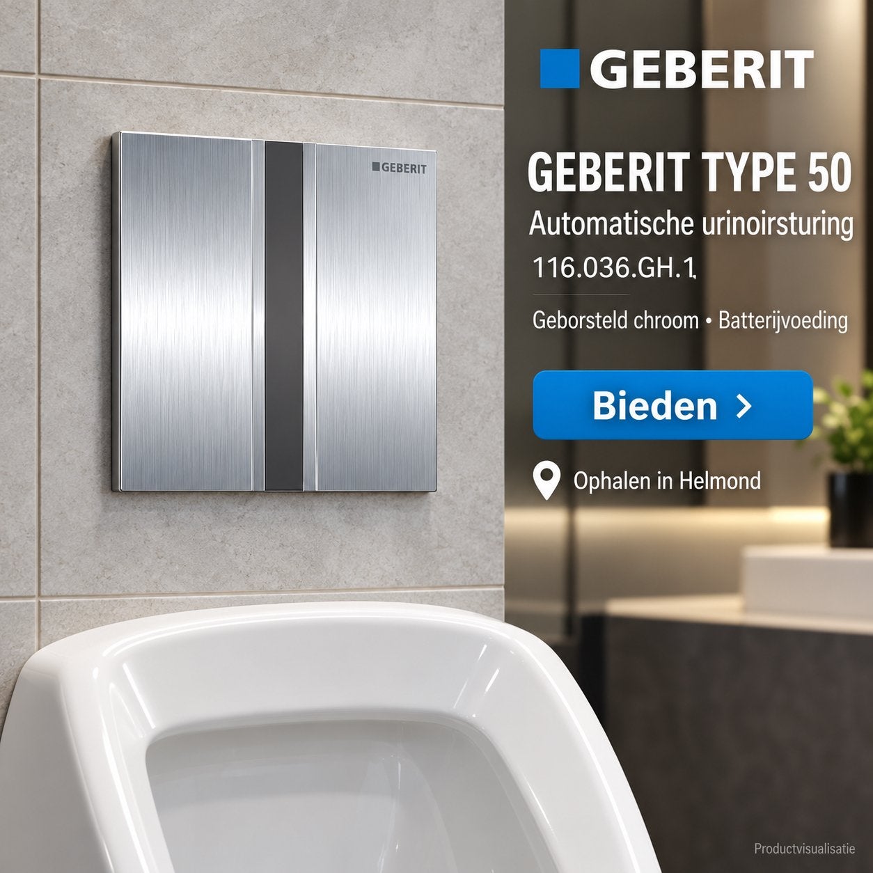 Geberit Type 50 urinoirsturing | 116.036.GH.1 | Chroom, Ophalen of Verzenden, Nieuw, Chroom, Overige typen