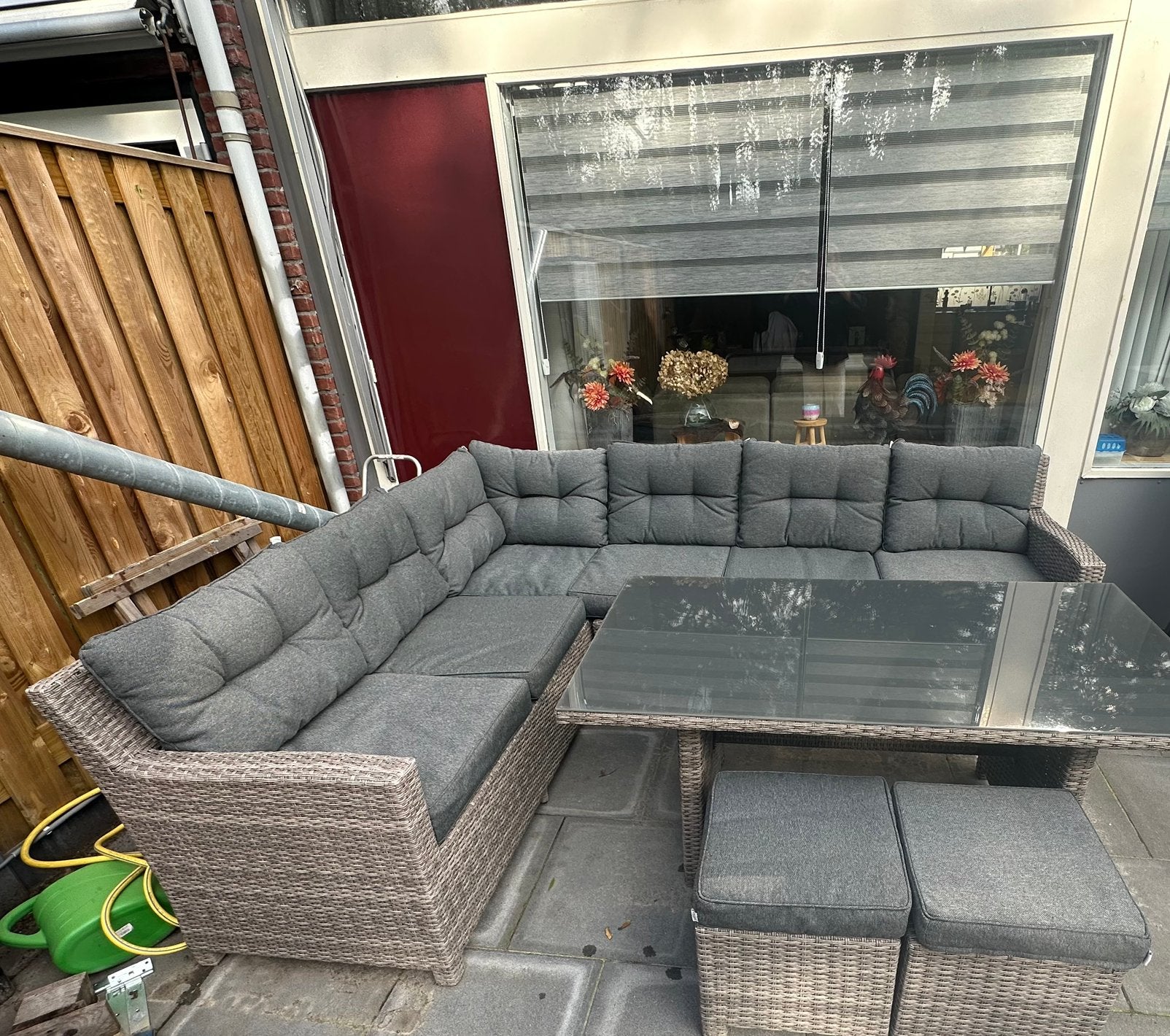 Loungeset met kussenkist, Ophalen, Kunststof, Gebruikt, Bank