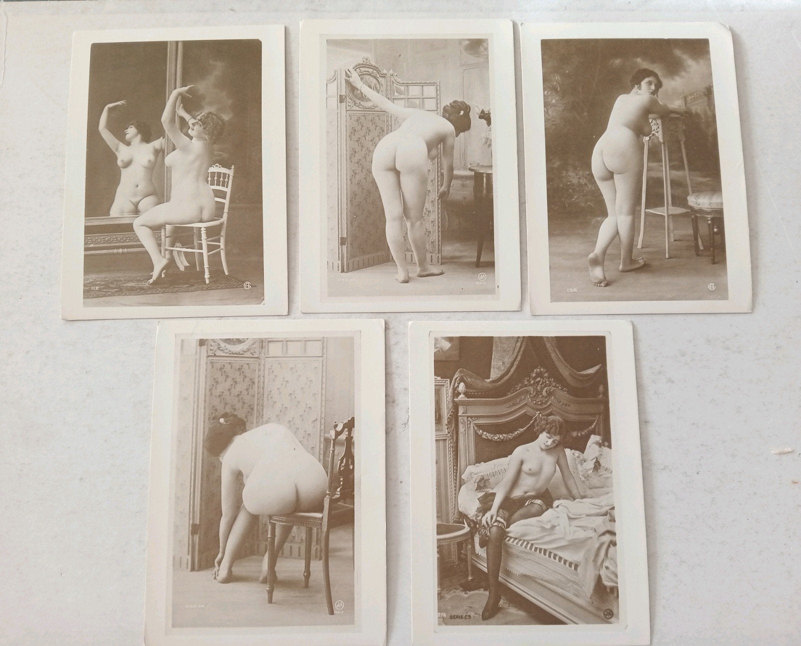 5 x ansichtkaart 1978 Oude erotiek - naakt, Verzamelen, Foto's en Prenten, Ophalen of Verzenden, 1960 tot 1980, Zo goed als nieuw