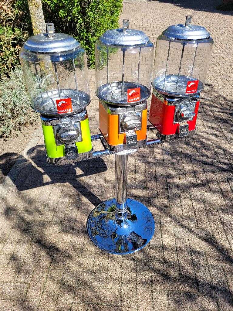 3 BEAVER kauwgomballen automaten op poot fifties sixties, Verzamelen, Automaten | Overige, Ophalen