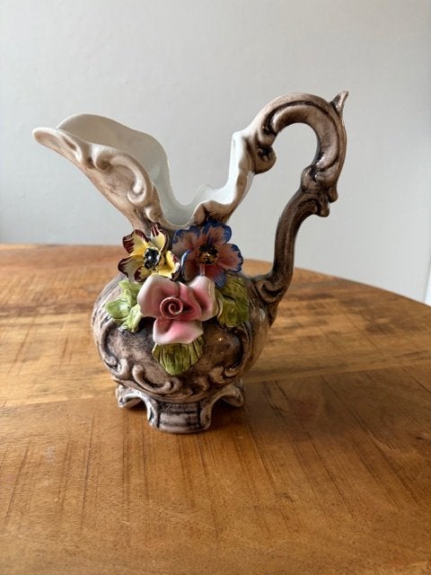 Bassano keramische vaas, 21 cm, Verzenden, Zo goed als nieuw, Met patroon/structuur
