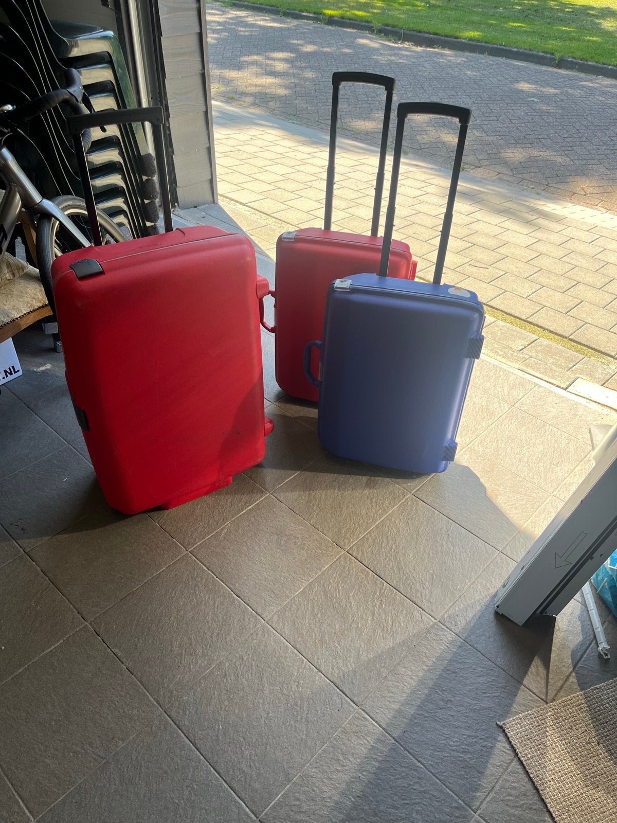 American Tourister Koffers - 2x Klein, 1x Groot, Gebruikt, Hard kunststof, Minder dan 50 cm, Ophalen of Verzenden