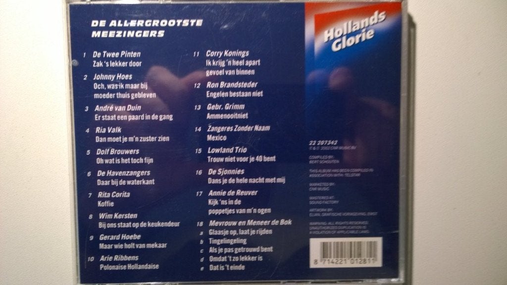 Hollands Glorie De Allergrootste Meezingers, Cd's en Dvd's, Cd's | Verzamelalbums, Ophalen of Verzenden, Zo goed als nieuw, Nederlandstalig