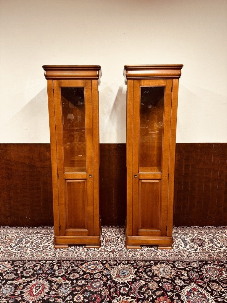 2x Klassiek Engelse Vitrine Vitrinekast, Ophalen of Verzenden