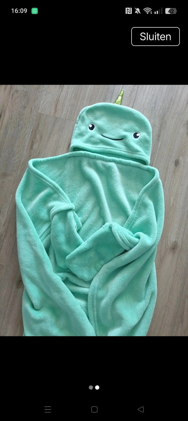 Leuke mintgroene badcape, Kinderen en Baby's, Ophalen of Verzenden, Zo goed als nieuw