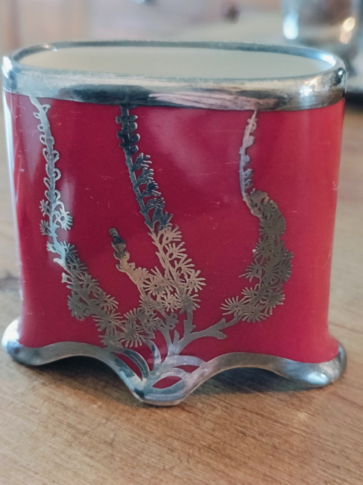 Vintage Silbergarnitur Plüderhausen Veijhl vaasje/luciferhou, Antiek en Kunst, Ophalen of Verzenden