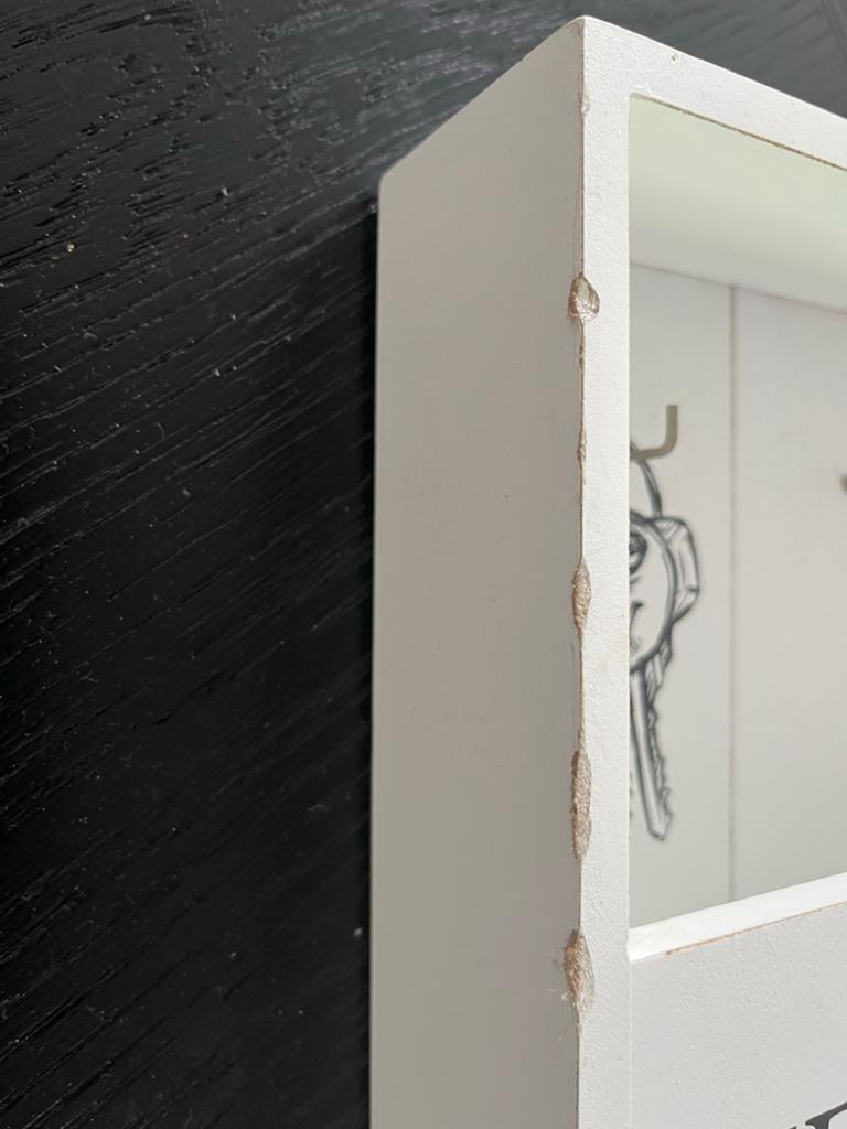 Rivièra maison Sleutelrekje met notitiebord - Wit hout, Huis en Inrichting, Woonaccessoires | Overige, Hout, Gebruikt, Ophalen of Verzenden