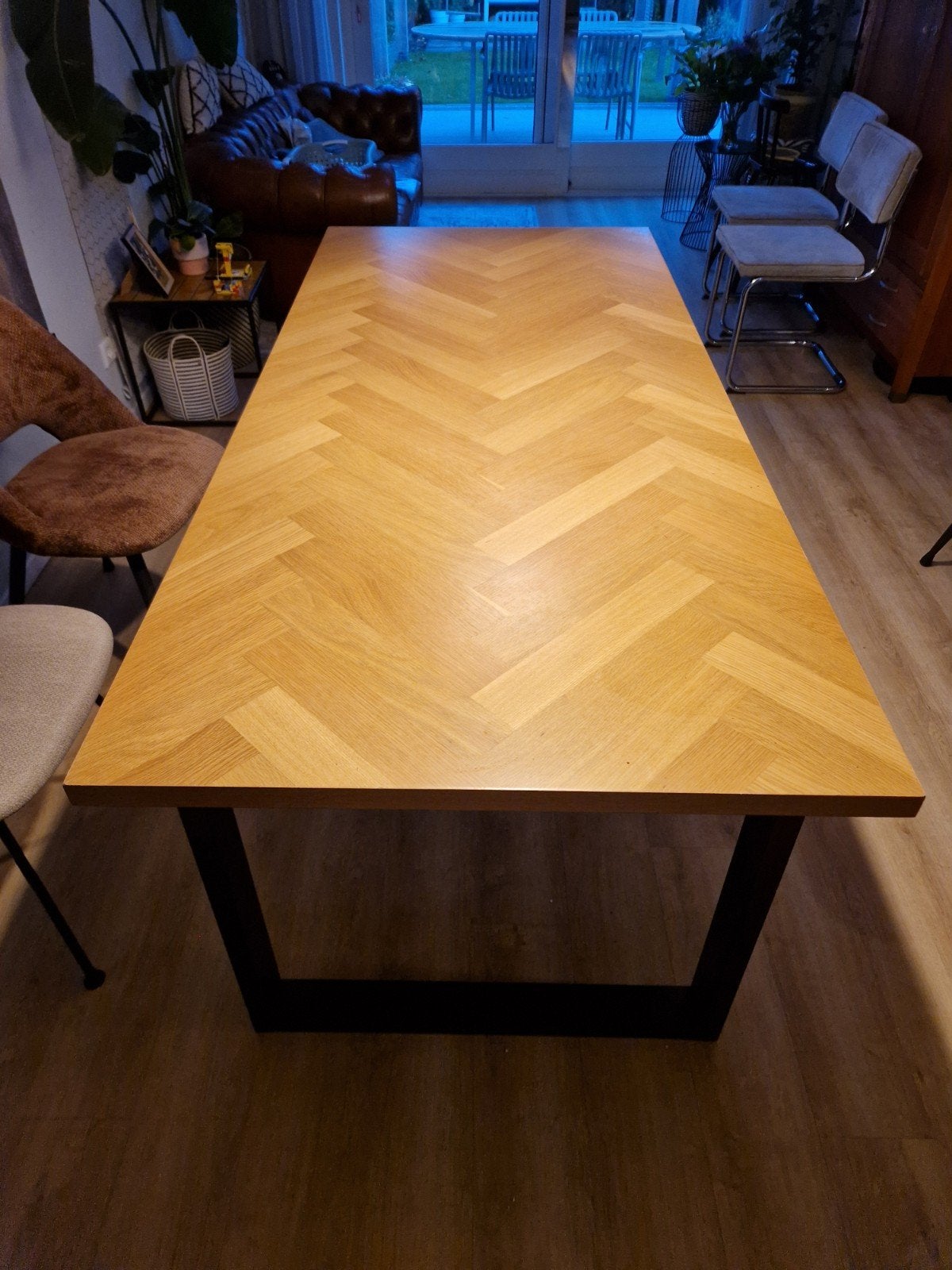 *MAG NU WEG* Eettafel 200x90 cm, Ophalen, Gebruikt, 50 tot 100 cm, 150 tot 200 cm