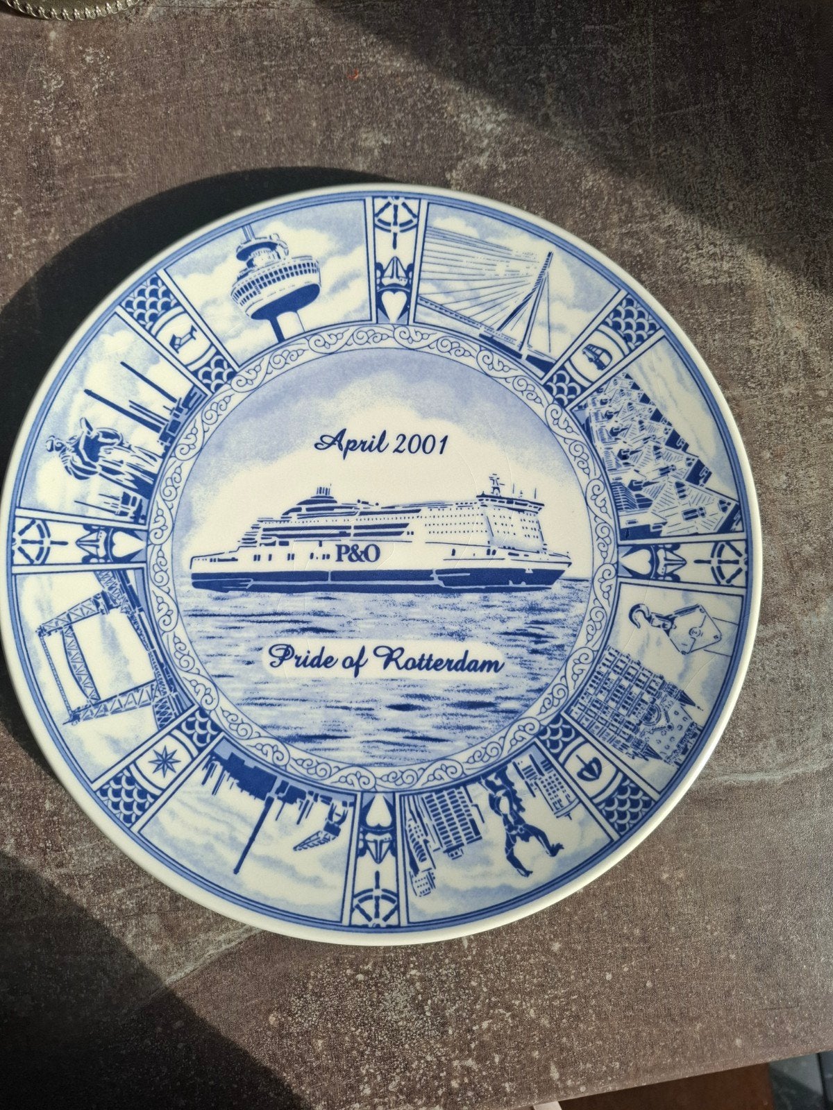 Royal Goedewaagen Blue Delft P&O North Sea Ferries bord, Ophalen of Verzenden