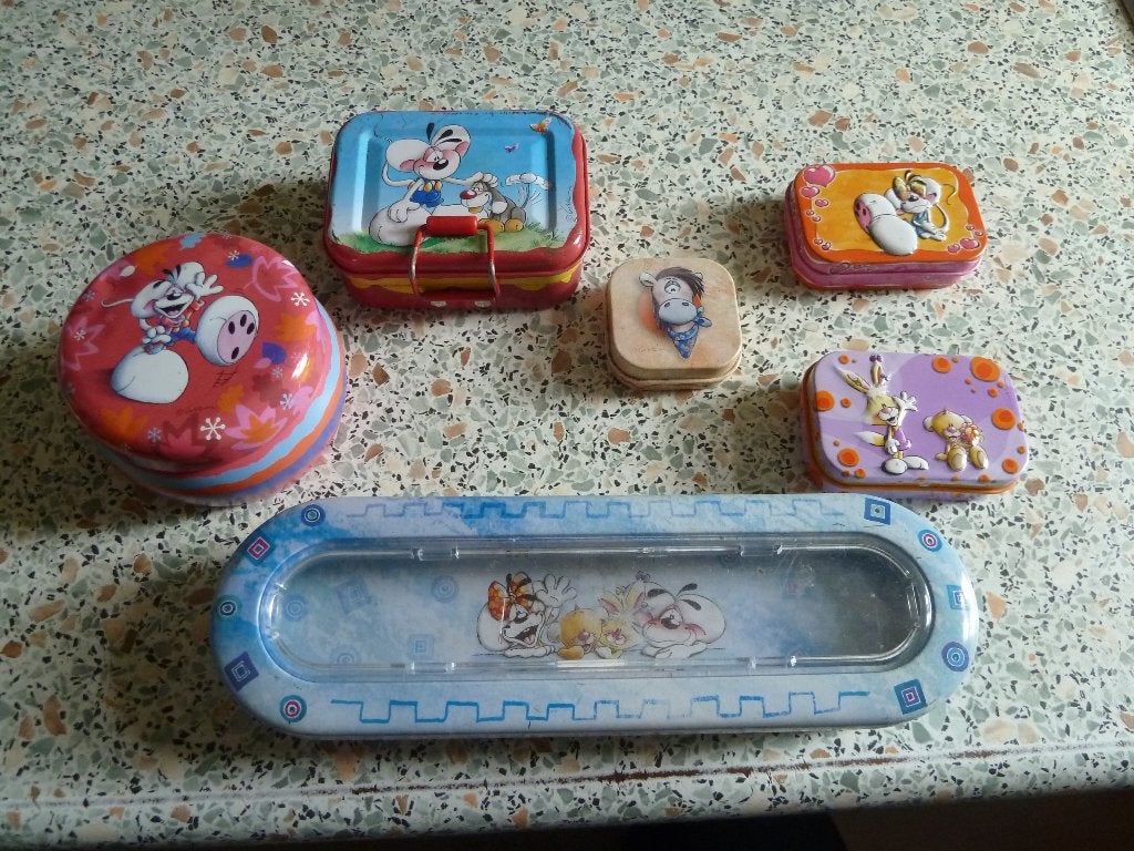 Diddl Blikjes 6 x + pennen doos, Verzamelen, Diddl, Ophalen of Verzenden, Diddl, Zo goed als nieuw, Overige typen