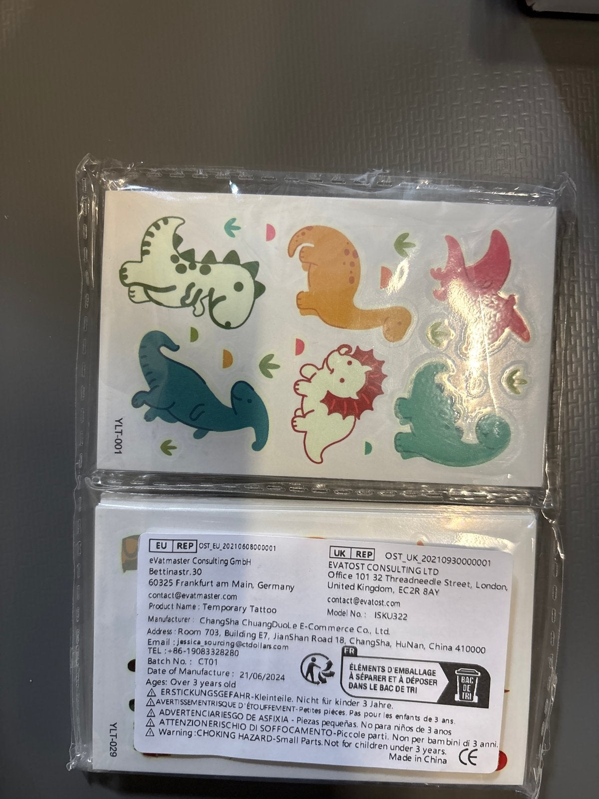 Leuke tijdelijke dinosaurus tatoeages voor kinderen, Ophalen of Verzenden, Nieuw, Jongen of Meisje