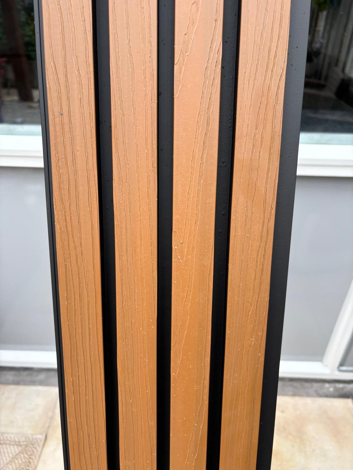 3x WPC Gevelbekleding Teak-Zwart., Ophalen, Nieuw