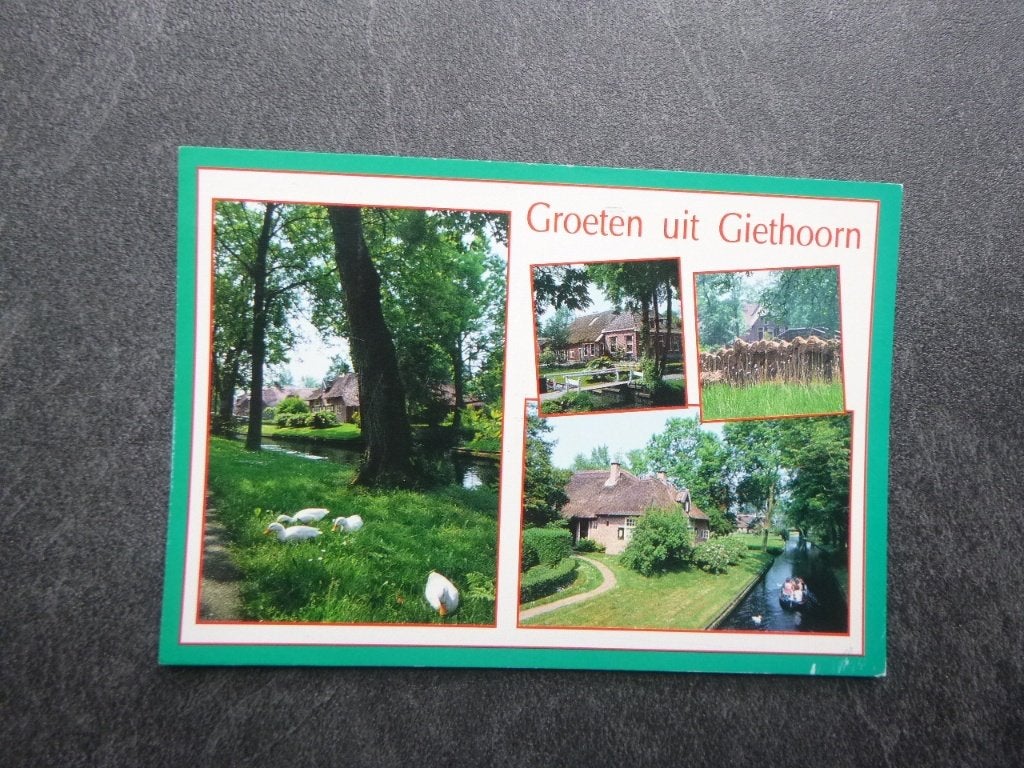 groeten uit Giethoorn, boten/eenden, Verzenden, 1980 tot heden, Gelopen, Overijssel