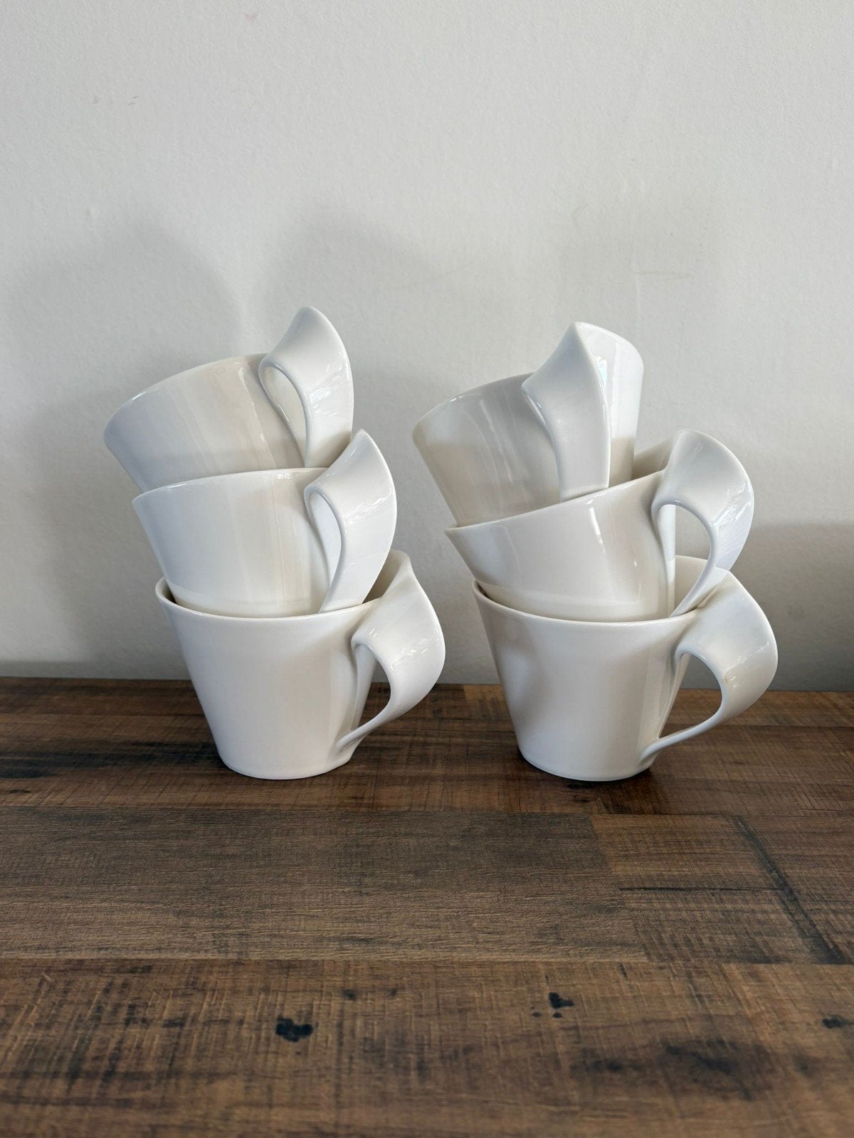 6 Villeroy & Boch Wave collectie theekoppen, Ophalen, Zo goed als nieuw, Effen, Kop(pen) en/of Schotel(s)