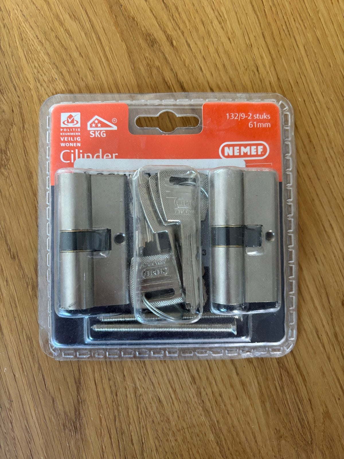 NEMEF Cilinder 132/9-2 stuks 61mm - Nieuw, Ophalen, Nieuw, Overige materialen, Slot