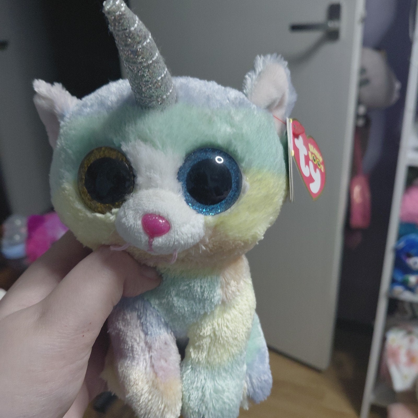 Ty Beanie Boos Heather the Unicorn Cat knuffel - 15 cm, Overige karakters, Nieuw, Ophalen of Verzenden, Met label