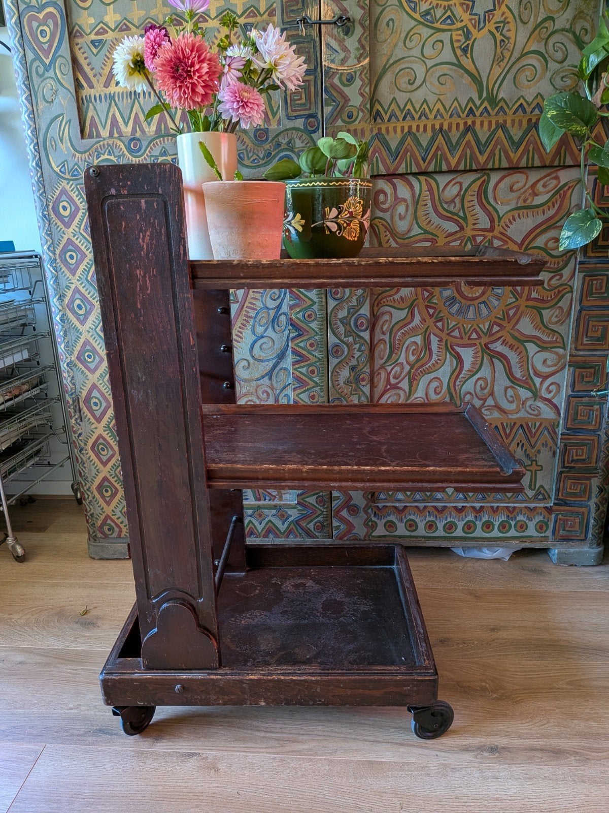 antiek serveerwagen thee trolley compactable vintage, Ophalen of Verzenden