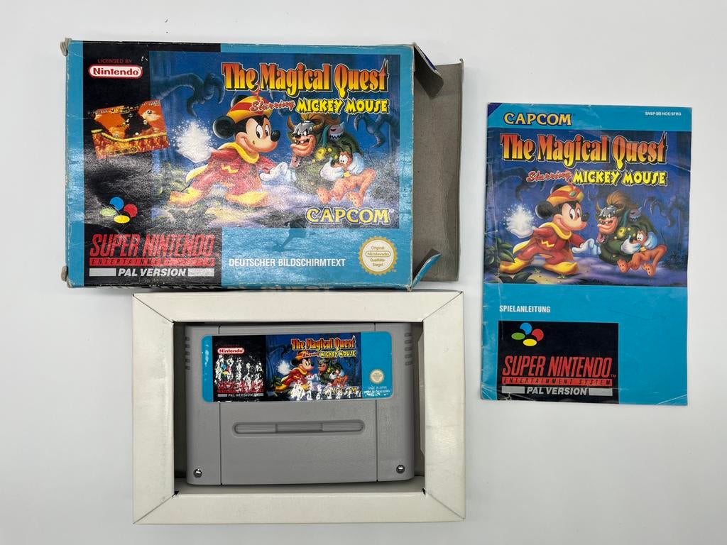 The Magical Quest Starring Mickey Mouse SNES PAL FRG CIB, Spelcomputers en Games, Games | Nintendo Super NES, Avontuur en Actie