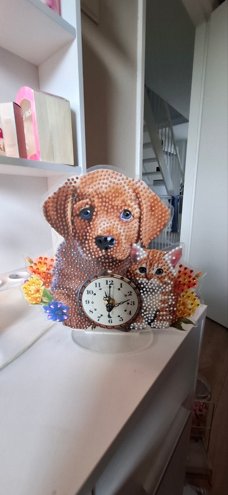 Diamond paintig klok, Ophalen, Handgemaakt, Meerkleurig, Analoog