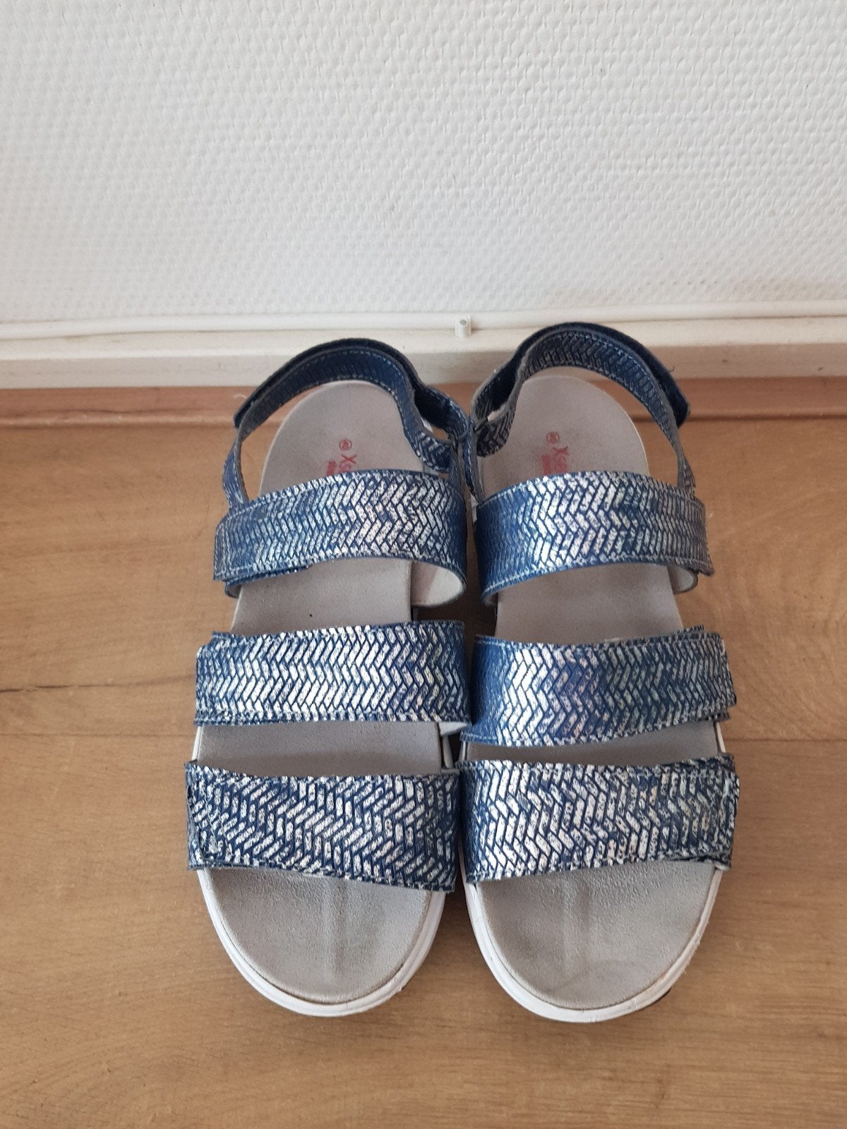 Xsensible sandalen 40 H zilver-blauw, Xsensible, Blauw, Zo goed als nieuw, Sandalen of Muiltjes