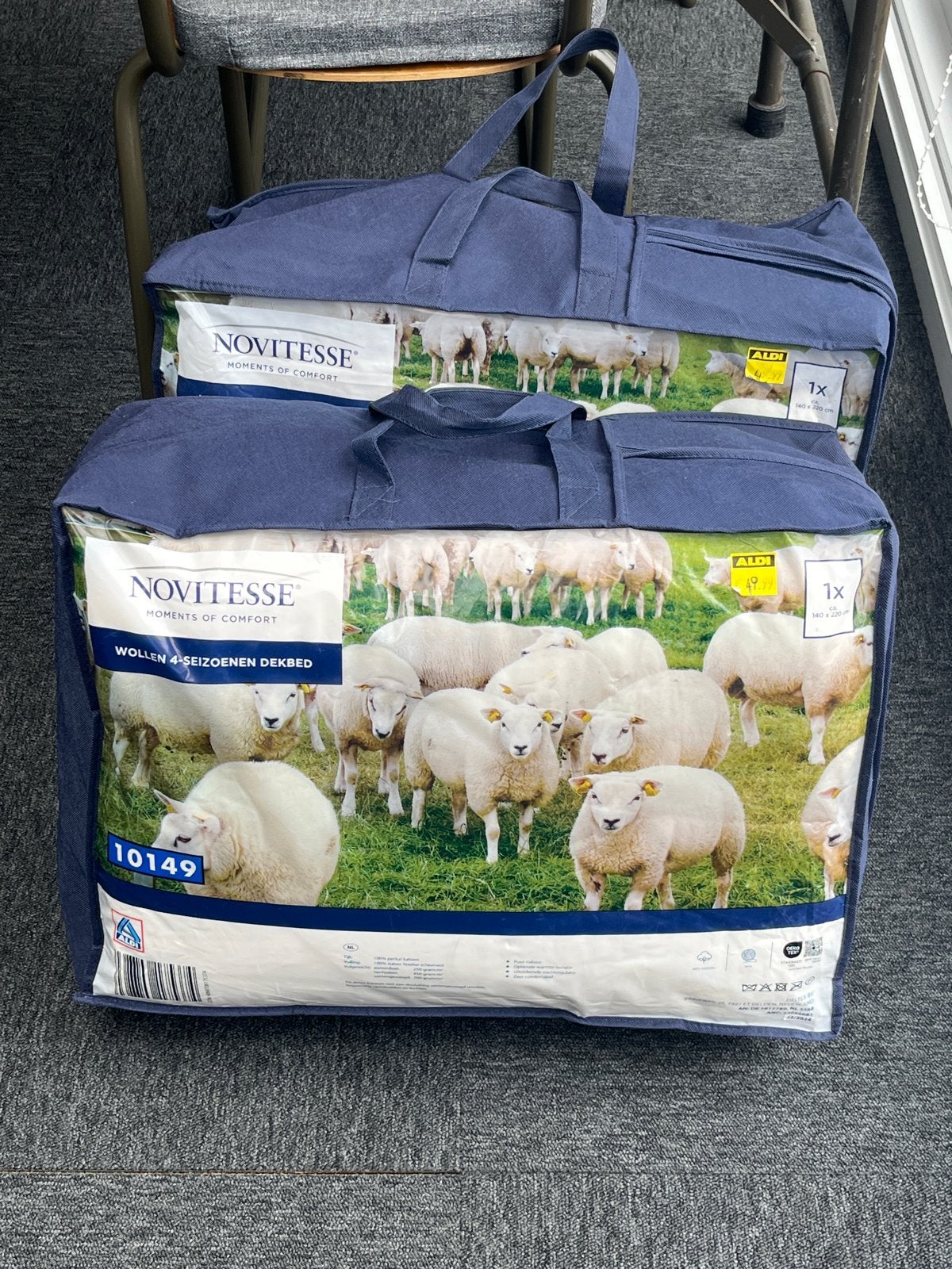 2x Novitesse Wollen 4-seizoenen dekbed 140x220 cm, Ophalen, Eenpersoons, Katoen, Ademend