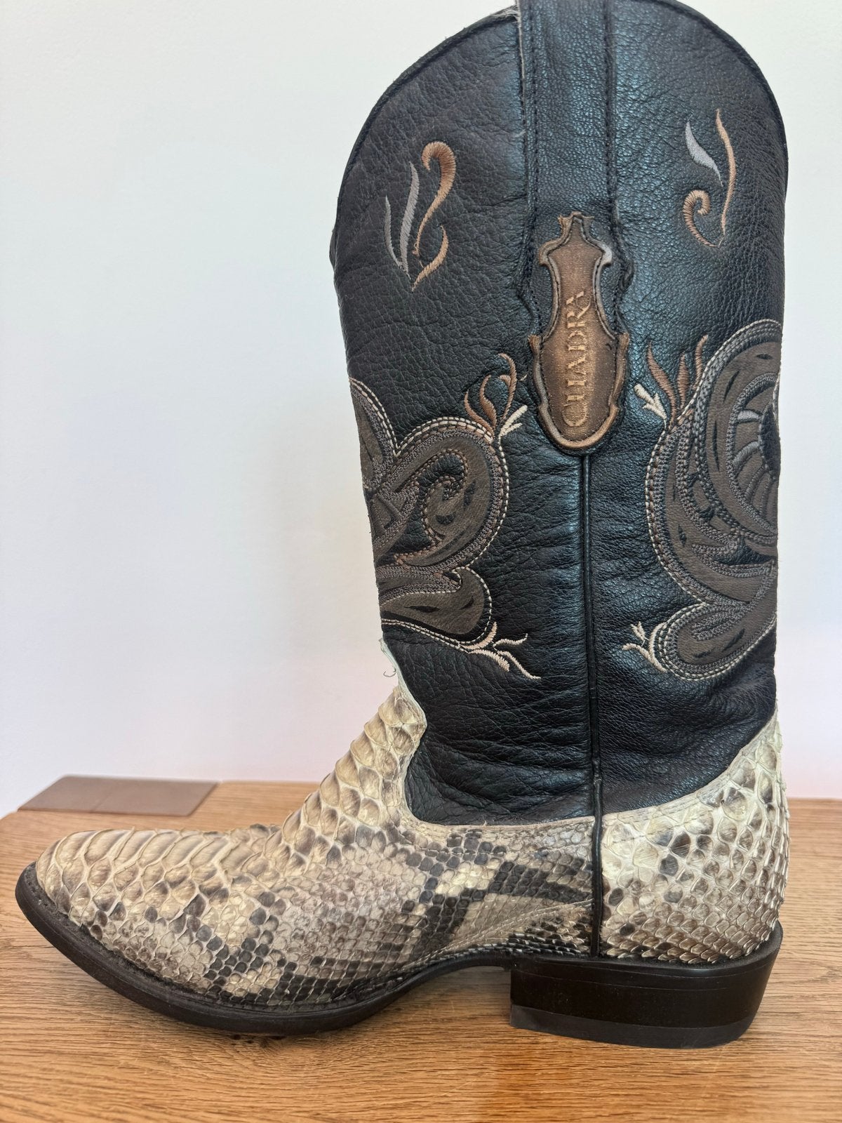 Cuadra Westernlaarzen - Slangenleer en Zwart Leer, Kleding | Dames, Schoenen, Hoge laarzen, Overige kleuren, Ophalen of Verzenden