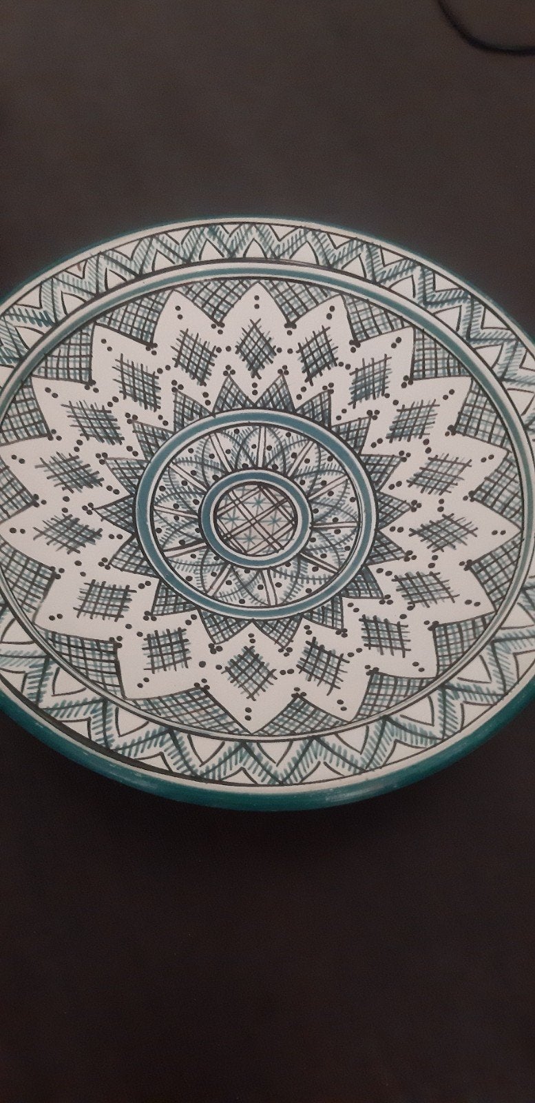 Handgeschilderd Marokkaans decoratief bord - Safi, Ophalen of Verzenden