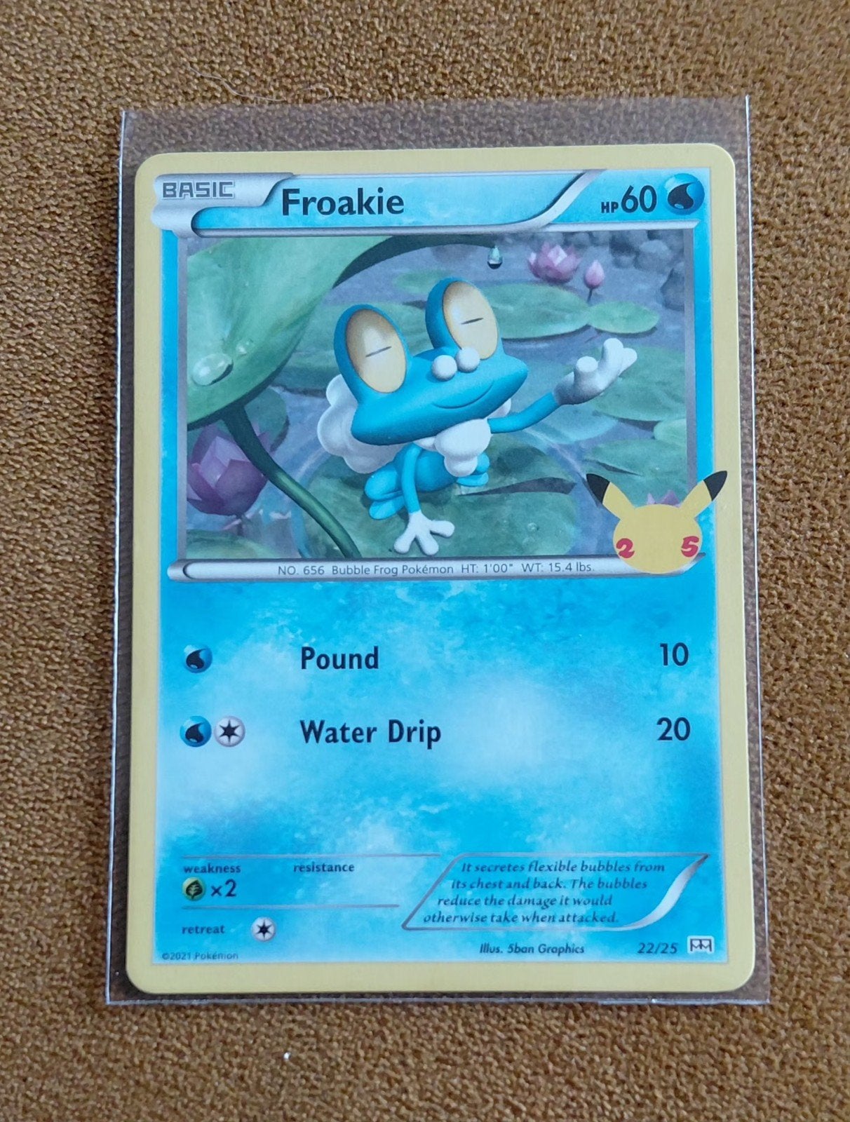 Pokémon Froakie 22/25 Celebrations McDonalds, Ophalen of Verzenden, Zo goed als nieuw, Losse kaart