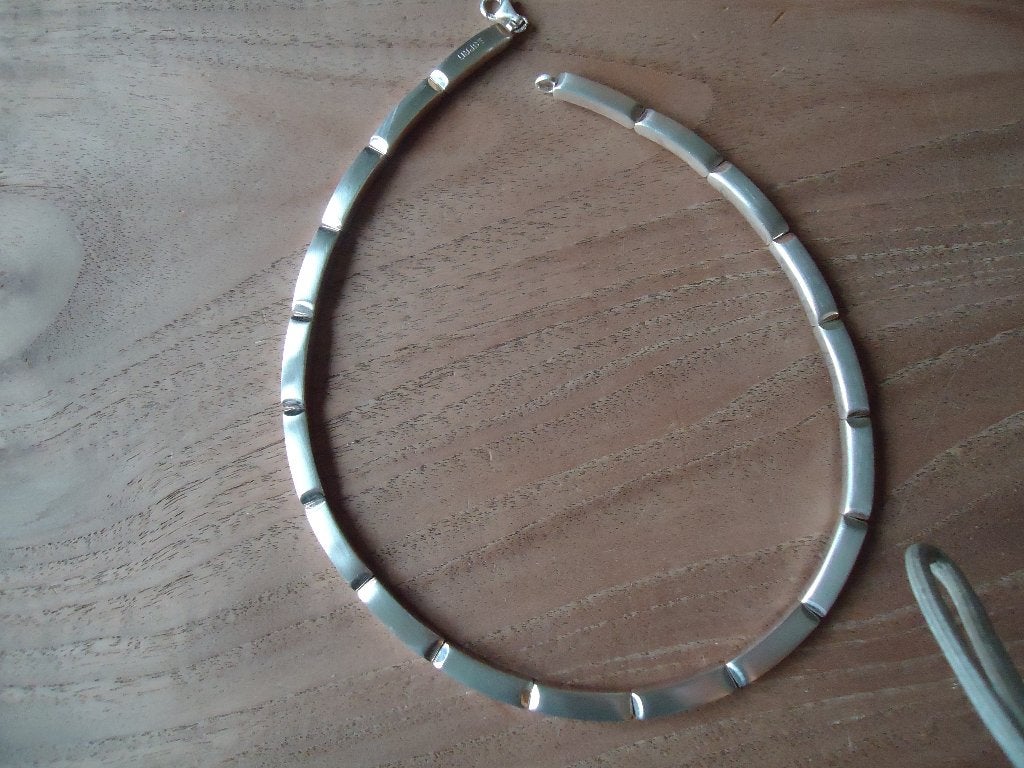 zware massieve echt zilveren platte esprit ketting 925  46cm, Ophalen of Verzenden, Zo goed als nieuw, Zilver, Zilver