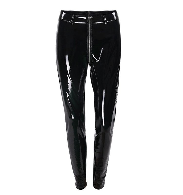 Zwarte wetlook broek / leren sexy dames strakke, Maat 38/40 (M), Verzenden, Zwart, Nieuw