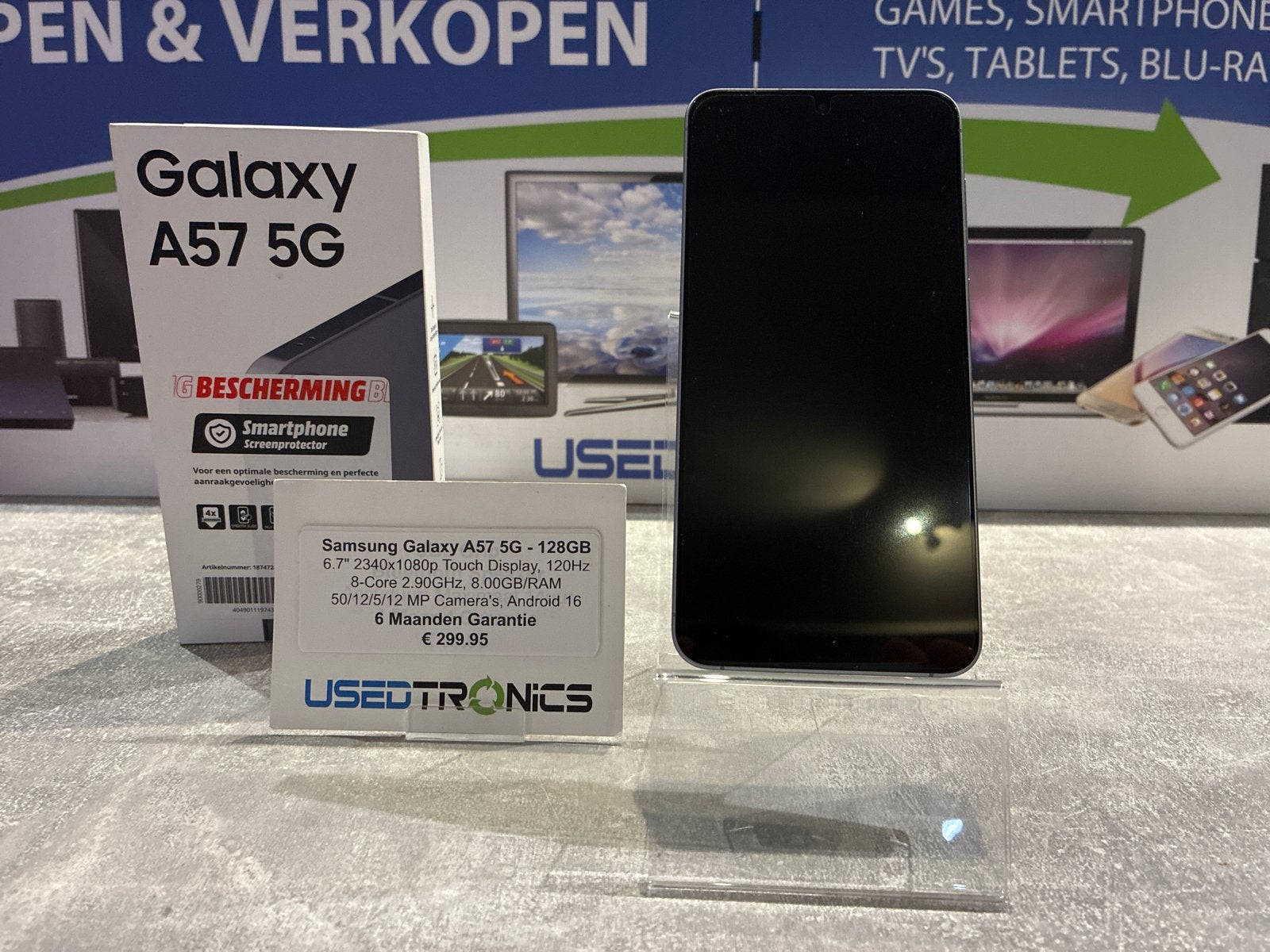 Samsung Galaxy A57 5G - 128GB - Zo goed als nieuw, Zwart, Touchscreen, Ophalen of Verzenden, Zo goed als nieuw