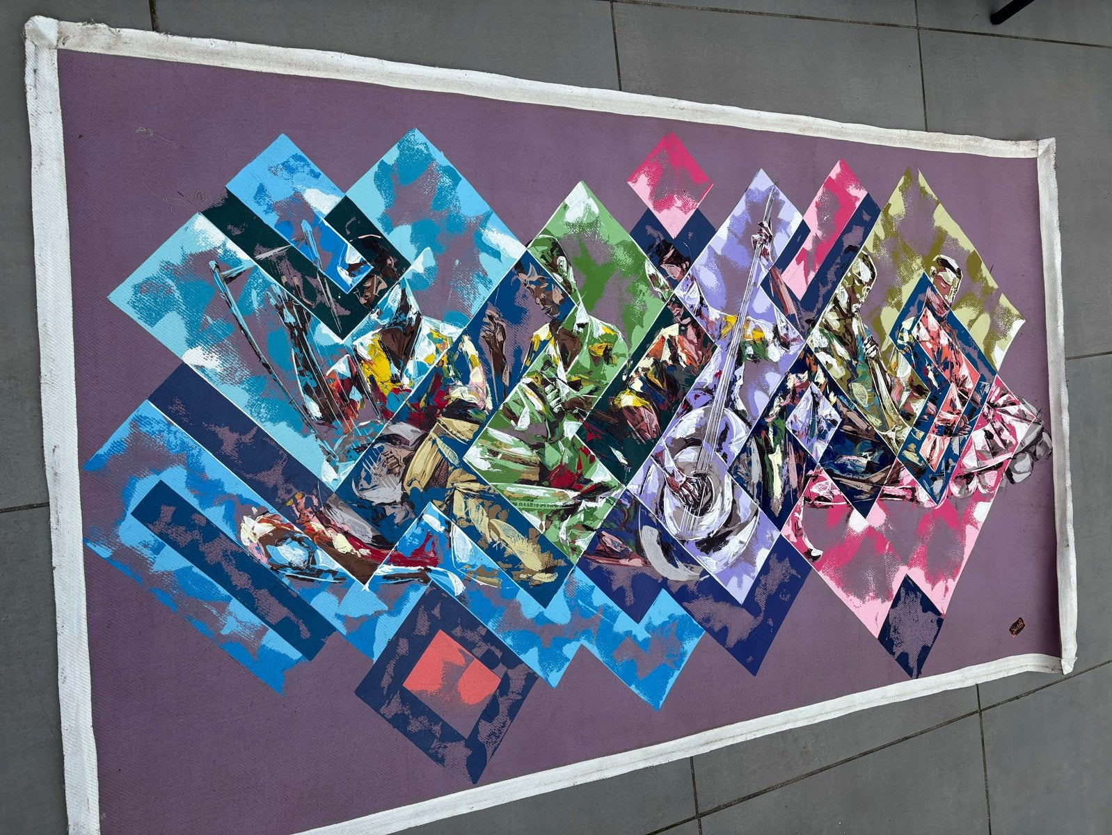 Groot Abstract Pop-Art Canvas Schilderij - 106x180cm, Ophalen of Verzenden