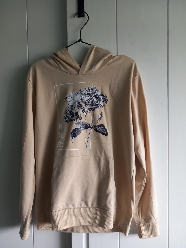 Stoere crème kleurige hoody, Ophalen of Verzenden, Zo goed als nieuw, Maat 48/50 (M), Beige