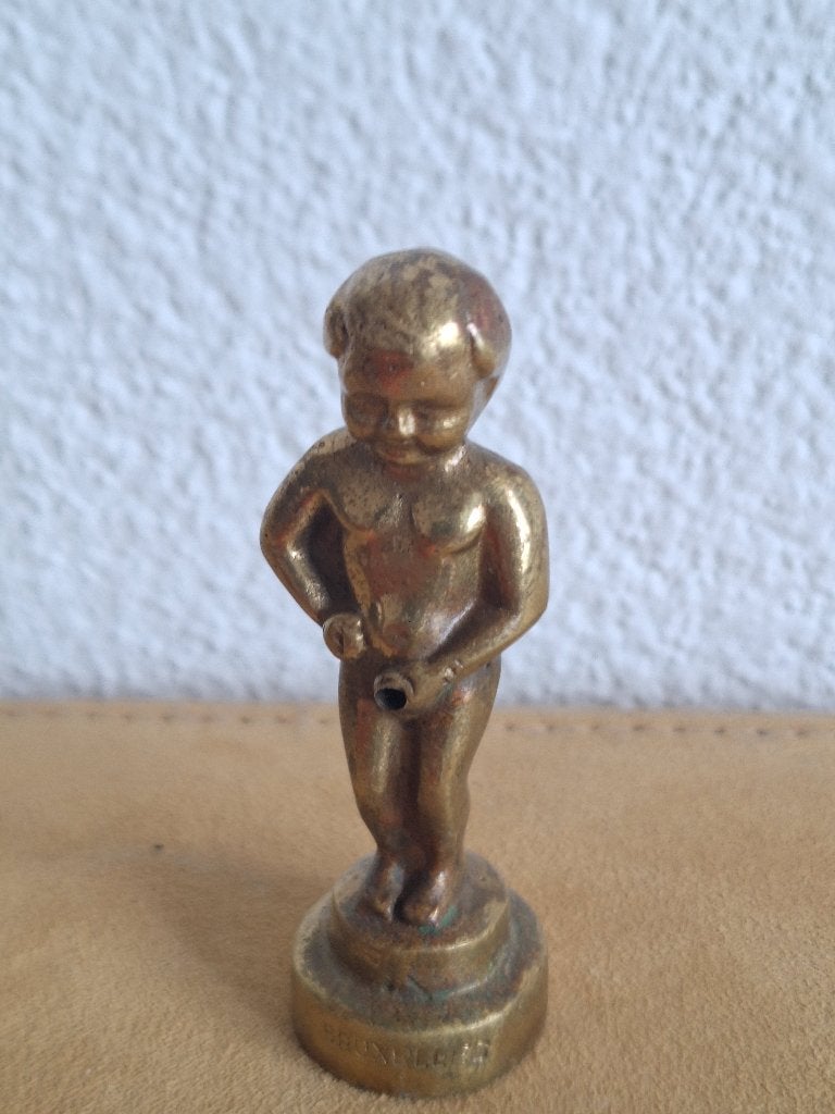 Vintage Manneken Pis beeldje - Koper, Antiek en Kunst, Ophalen, Koper