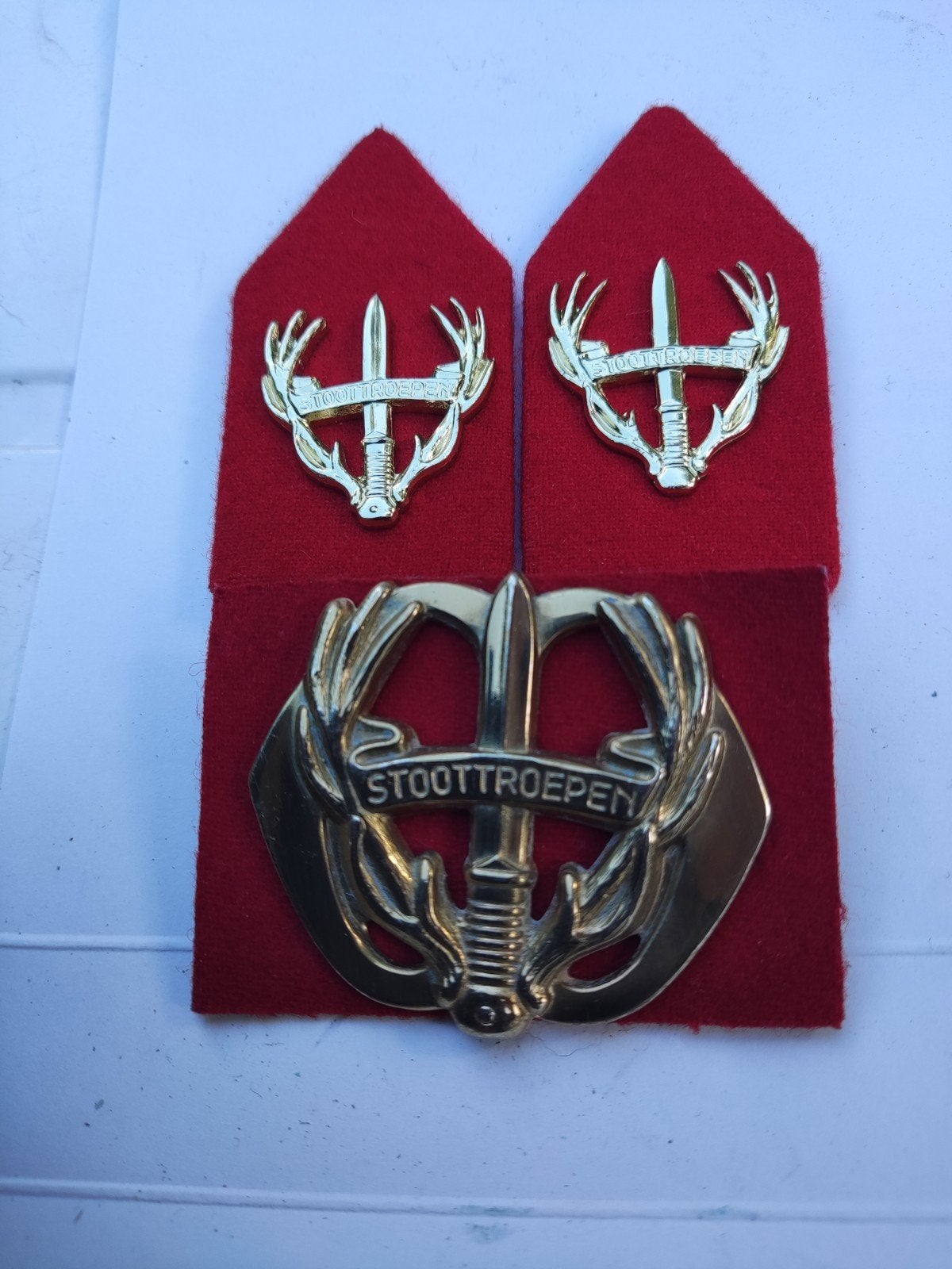 Mooi setje Stoottroepen Prins Bernhard, Verzamelen, Ophalen of Verzenden, Landmacht, Nederland, Embleem of Badge