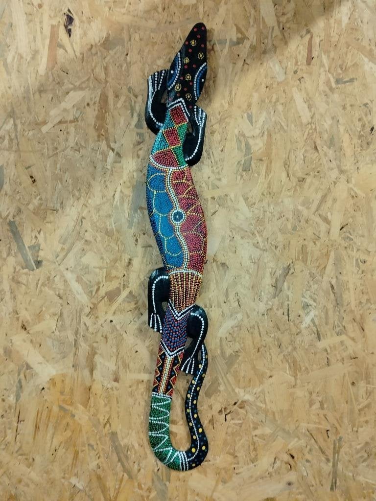 Handgemaakte houten gecko voor aan de wand – 100 cm, Western Deco, Nieuw, Ophalen of Verzenden, Zoetermeer