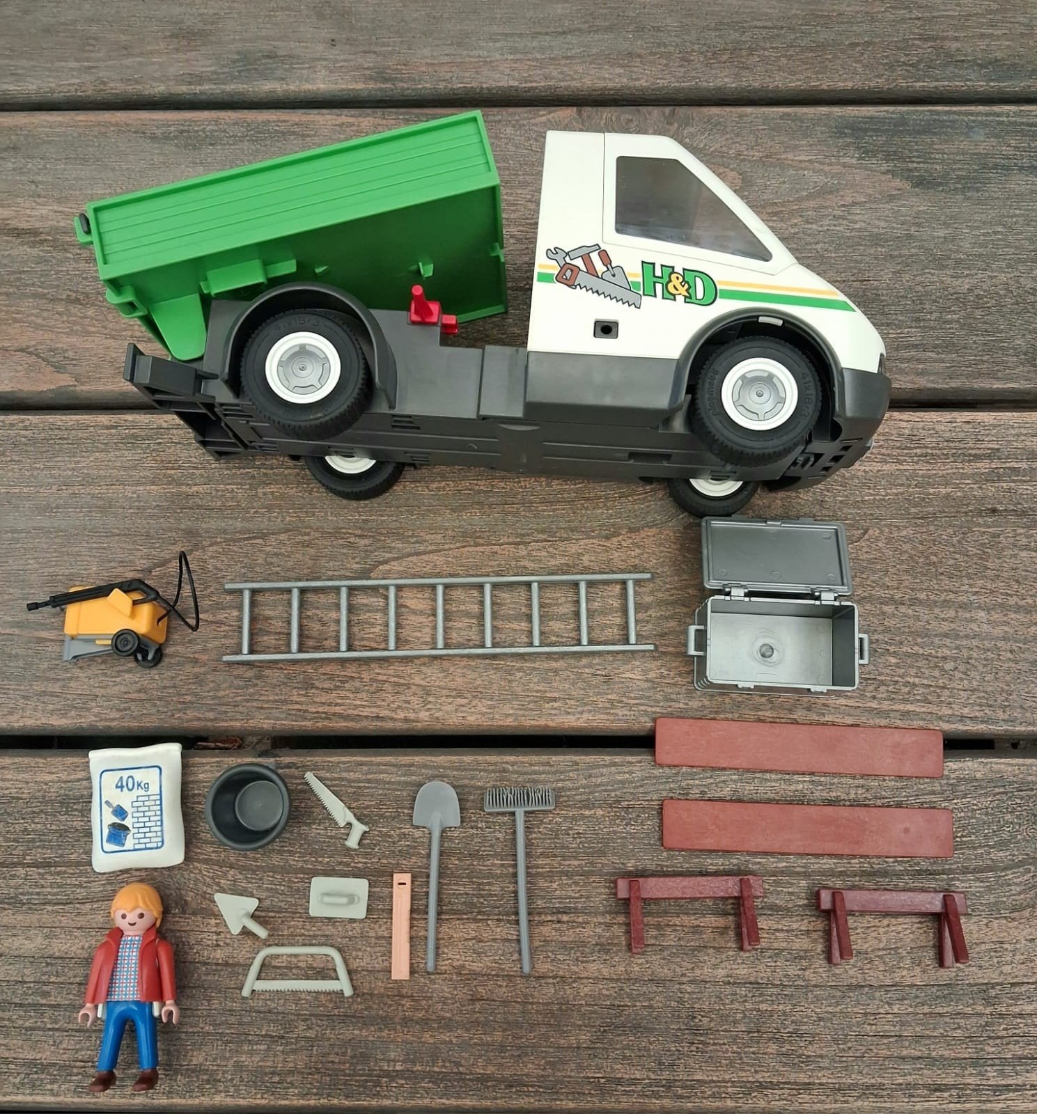 Playmobil kiepwagen met figuur en accessoires, Kinderen en Baby's, Ophalen of Verzenden, Gebruikt