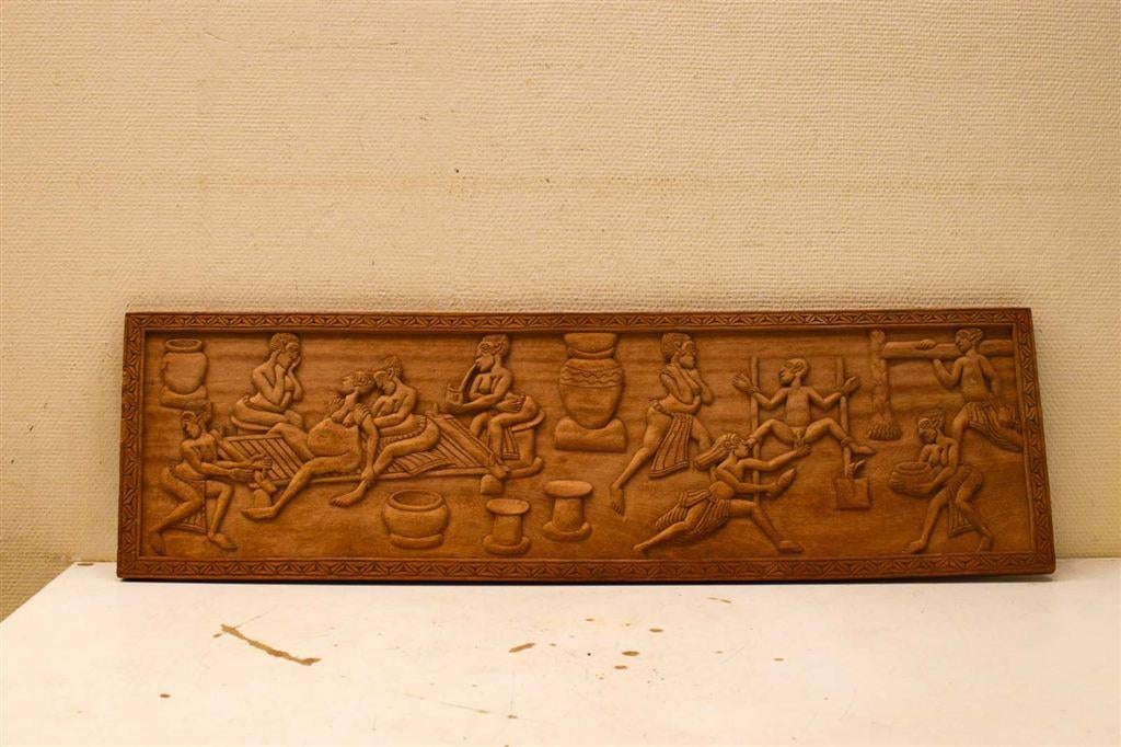 Houten plank met houtsnijwerk 51262, Ophalen of Verzenden