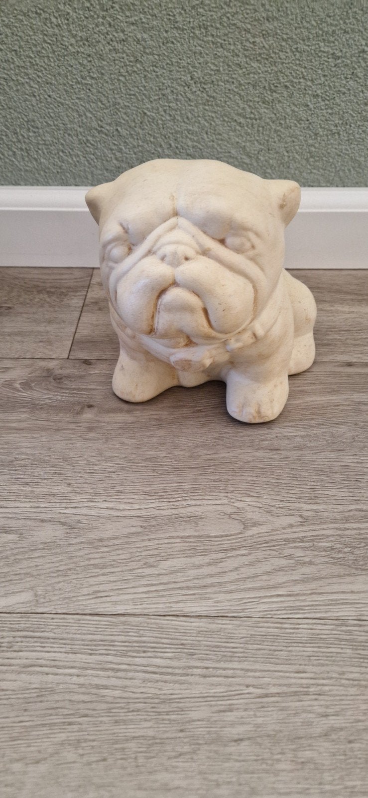 Engelse bulldog beeldje, Ophalen, Zo goed als nieuw, Beige