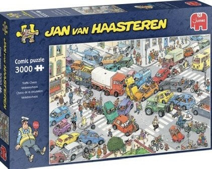 Jan van Haasteren - Verkeerschaos - 3000 stukjes, Ophalen of Verzenden, Meer dan 1500 stukjes, Nieuw, Legpuzzel