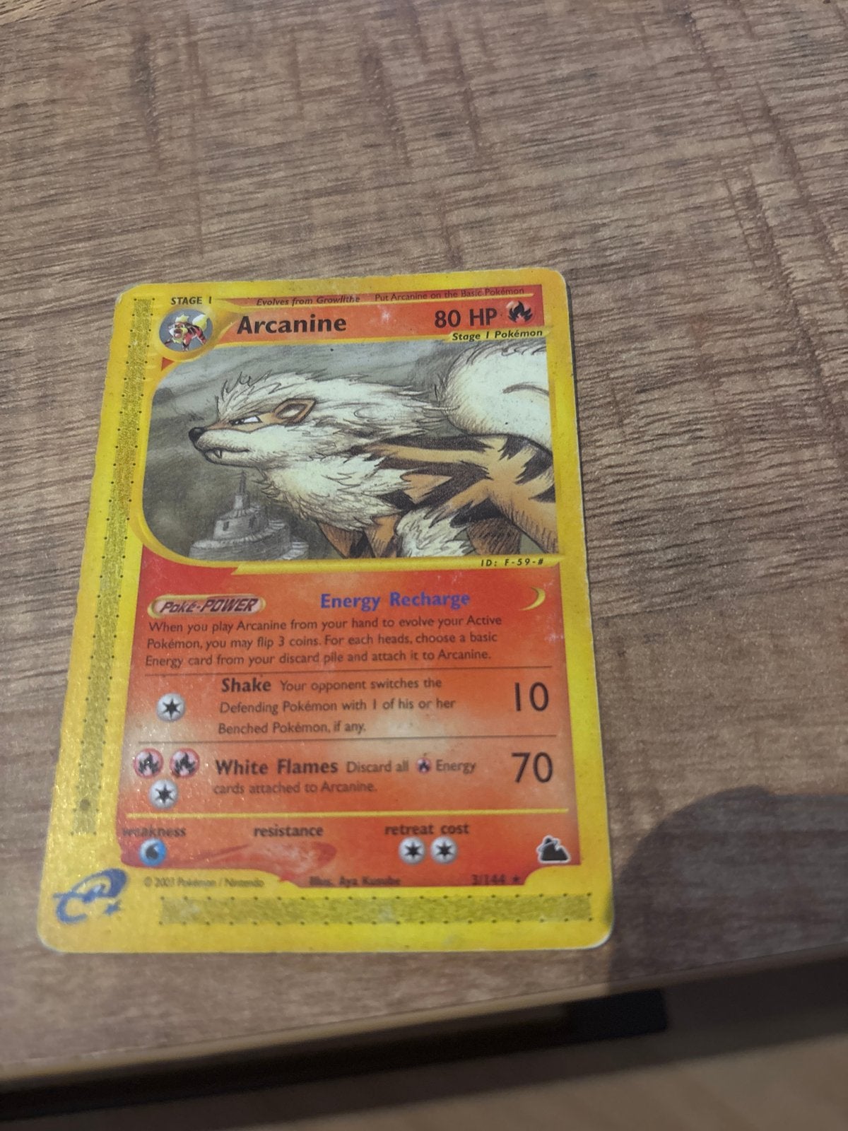 Arcanine Skyridge 3/144 Pokémon kaart, Ophalen of Verzenden, Gebruikt, Losse kaart
