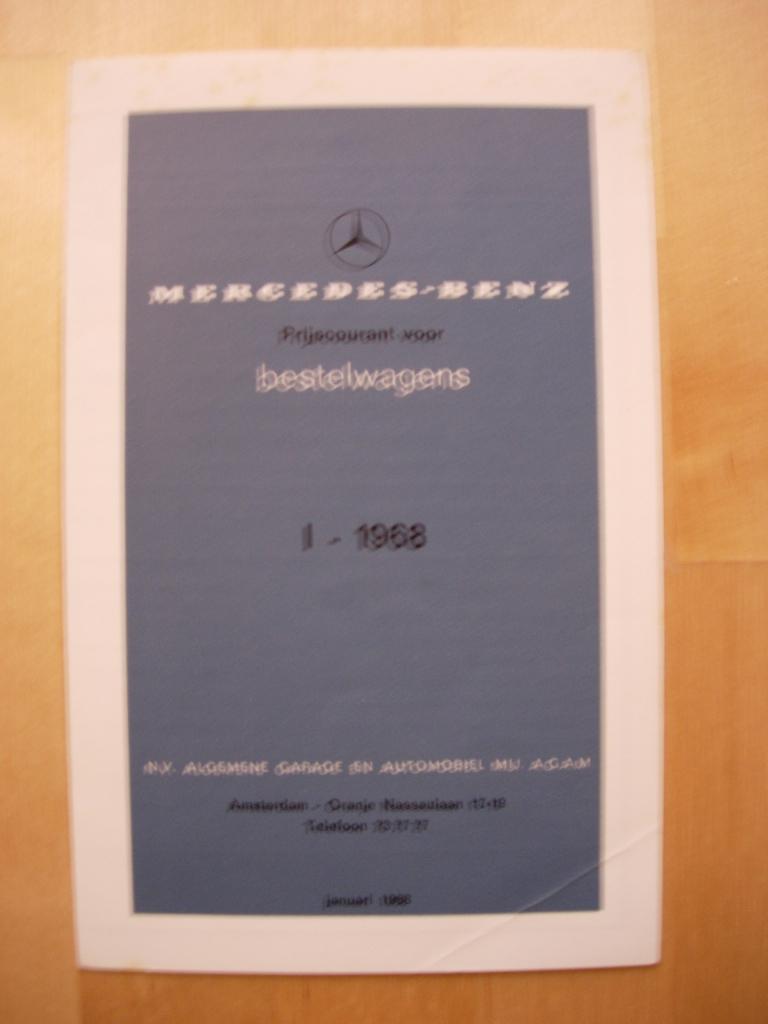 Mercedes 406 Prijslijst 1968 - 406D, Boeken, Auto's | Folders en Tijdschriften, Zo goed als nieuw, Mercedes, Ophalen of Verzenden