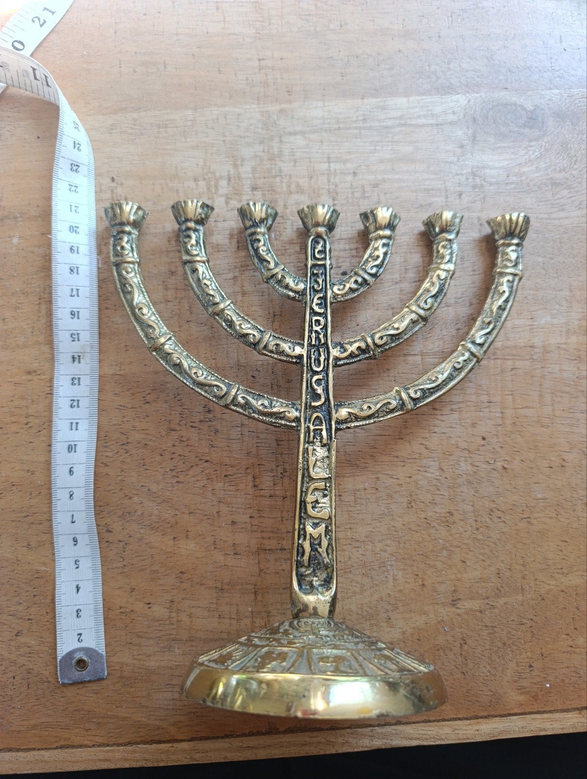 Messing Menora Kandelaar Joodse 7-armige Kandelaar, Ophalen of Verzenden, Koper of Brons