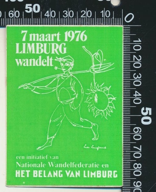 Sticker: Limburg Wandelt 1976 - Nationale Wandelfederatie, Verzenden, Zo goed als nieuw, Bedrijf of Vereniging