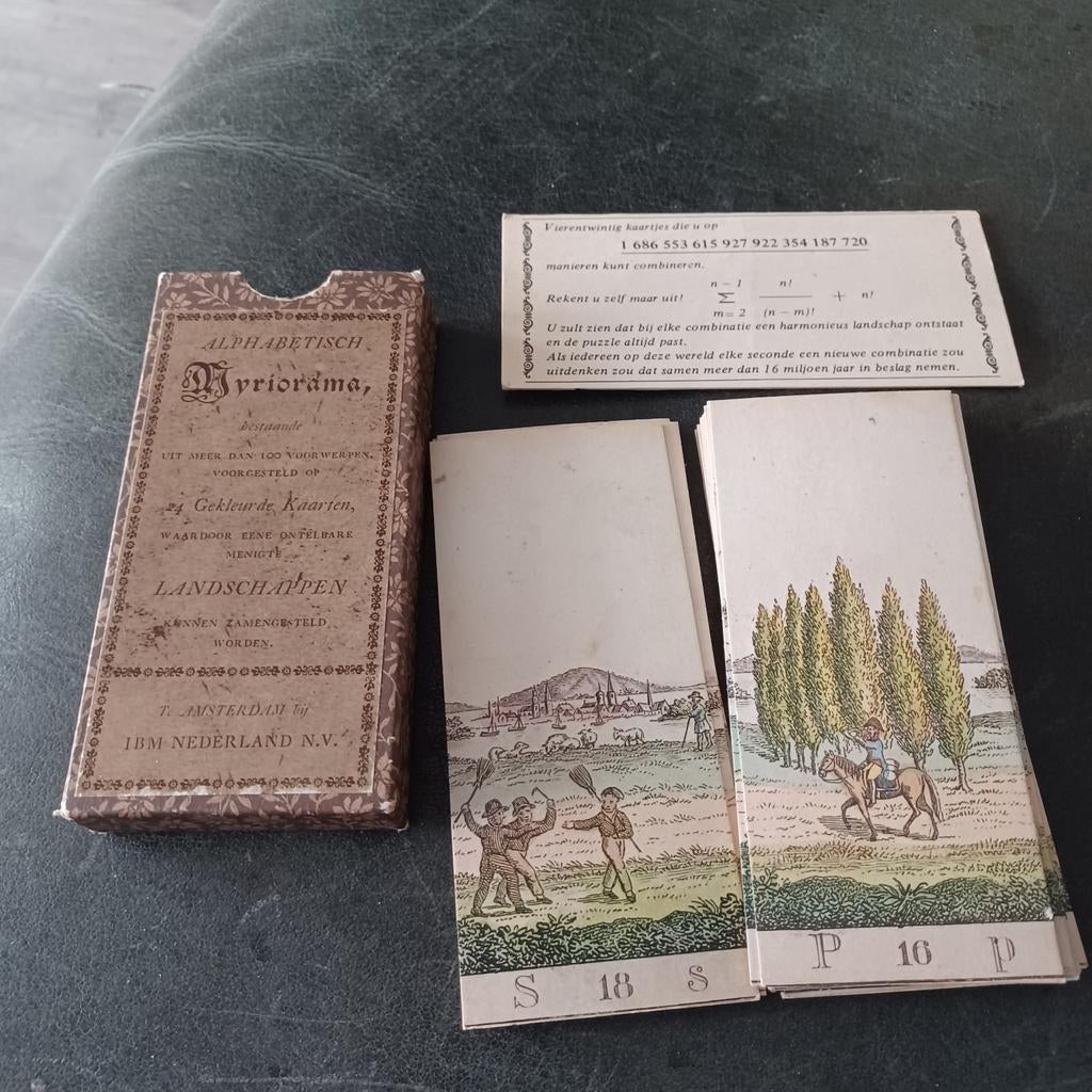 Vintage Alfabetisch Myriorama Landschappen Kaartspel IBM, Ophalen of Verzenden